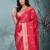elegant fuchsia silk blend saree with intricate brocade work