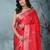 elegant red silk blend saree with intricate brocade work