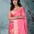 elegant pink silk blend saree with intricate brocade work