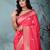 graceful punch pink silk blend blend saree with intricate zari work