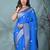 graceful sky blue silk blend blend saree with intricate zari work