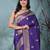 graceful purple silk blend blend saree with intricate zari work