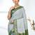 elegant mint green south silk blend saree with green zari border