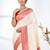 elegant off-white tussar silk blend saree with red zari border