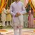 Men's  pure silk lavender kurta with thread & sequins work and cotton pyjama