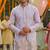 Men   s pure silk lavender kurta with thread & sequins work and cotton pyjama