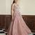 Nude pink net gown with opaque sequins work