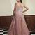 Nude pink net gown with opaque sequins work