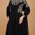 black georgette anarkali dress with dabka and zari work