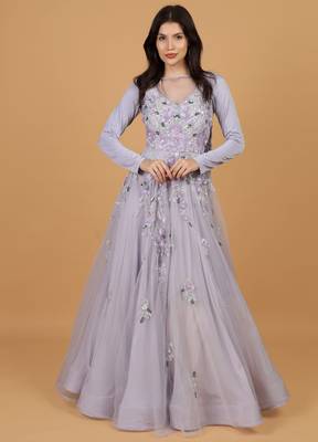 mauve net gown with sequin embroidery 1