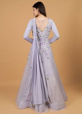 mauve net gown with sequin embroidery 3