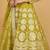 Lime Green Organza Sequins and Beadwork Jacket Lehenga Set