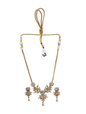 Gold plated white ad flower design pendant necklace set 2