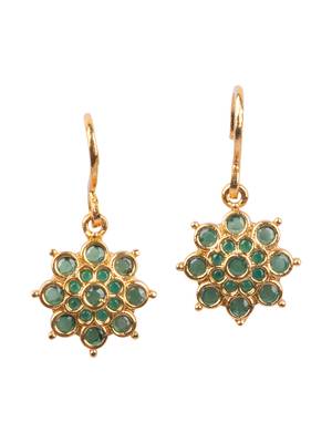 Delicate green flower motif necklace set 4