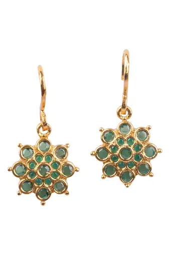 Delicate green flower motif necklace set