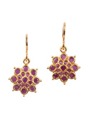 Delicate red flower motif necklace set 4