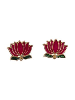 Minimal multicolor lotus motif pendant set with invisible chain 4