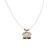 Minimal white lotus motif pendant set with invisible chain