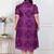   plus size womens purple bandhni printed a-line maxi dress