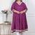   plus size women cotton  magenta gota lace and  embroidered anarkali kurta
