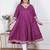   plus size women cotton  magenta gota lace and  embroidered anarkali kurta