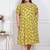 plus size yellow printed puff sleeve maxi dress for women