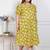 plus size yellow printed puff sleeve maxi dress for women