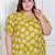 plus size yellow printed puff sleeve maxi dress for women