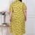 plus size yellow printed puff sleeve maxi dress for women