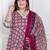   plus size women's cream embroidered cotton anarkali kurta and dupatta