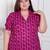plus size magenta floral printed maxi dress for women