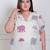 off-white plus size flex cotton short sleeve dress for women