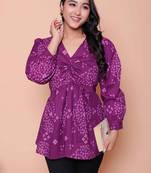 purple bandhani printed butterfly sleeve dress