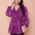 purple bandhani printed butterfly sleeve dress