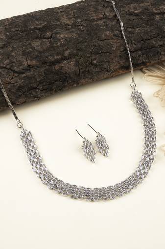 Sparkling american diamond necklace set