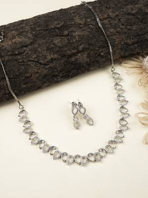 Lightweight american diamond necklace set 1