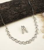 Lightweight american diamond necklace set