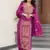 Magenta Chinon Zari & Thread Embroidered Kurta Set