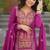 Magenta Chinon Zari & Thread Embroidered Kurta Set