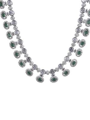 Trendy green ad necklace set 3