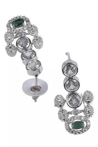 Trendy green ad necklace set