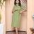   womens green party dress with belt
