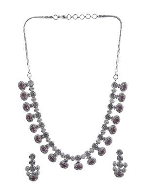 Trendy pink ad necklace set 2