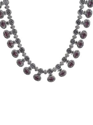 Trendy pink ad necklace set 3