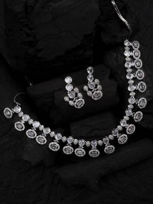 Trendy white ad necklace set 1