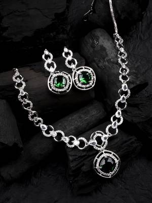 Statement green ad necklace set 1