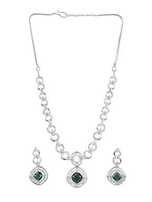 Statement green ad necklace set 2