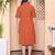   womens rust solid midi dress and side belt