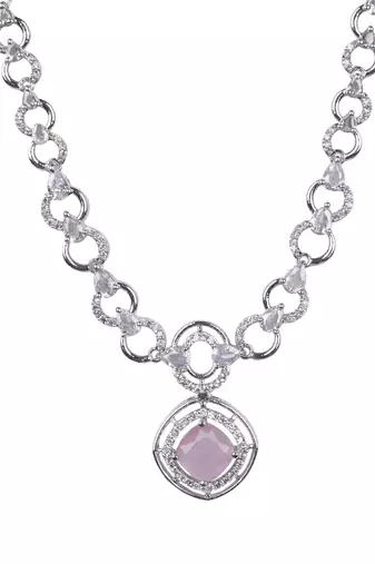 Statement pink ad necklace set