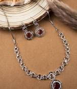 Statement red ad necklace set